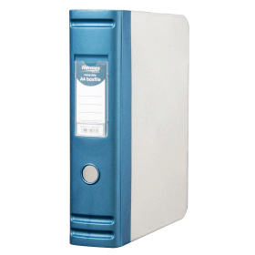 Hermes Heavy Duty 80mm 2D Ring Polypropylene Box File A4 Blue 370977 F