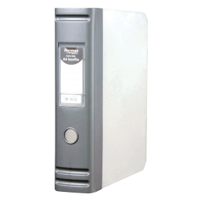 Hermes Heavy Duty 80mm 2D Ring Polypropylene Box File A4 Silver 370978 F