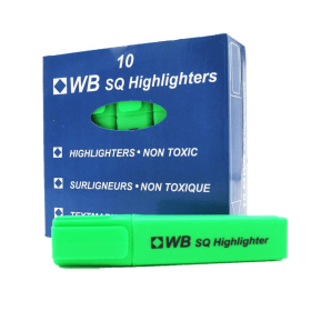 Highlighter Pens Green 10 Pack 00HIPG10 769129 F