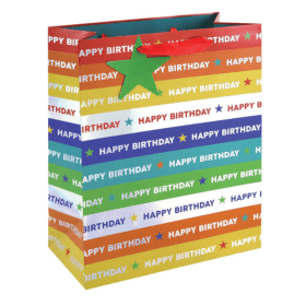 Holographic Happy Birthday Gift Bag Large Rainbow 6 Pack EU13757 F