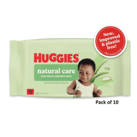 Huggies Natural Care Plastic Free Baby Wipes x48 10 Pack PX58444 F
