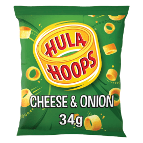 Hula Hoops Cheese and Onion Crisps 34g 32 Pack KP12548 F