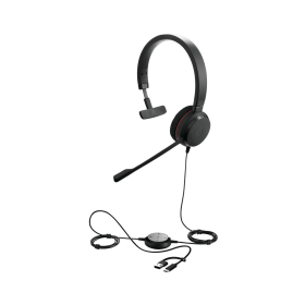Jabra Evolve 20 Wired On Ear Mono Headset USB C A Black 921968 F
