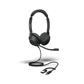 Jabra Evolve2 30SE Wired On Ear MS Stereo Headset USB C A Black 921975 F