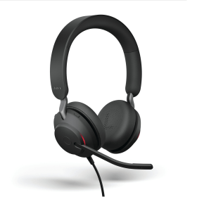 Jabra Evolve2 40 SE Wired On Ear Stereo Headset USB C A Black 918221 F