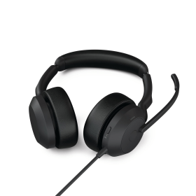 Jabra Evolve2 50 Wired On Ear Stereo Headset USB C Black 814899 F