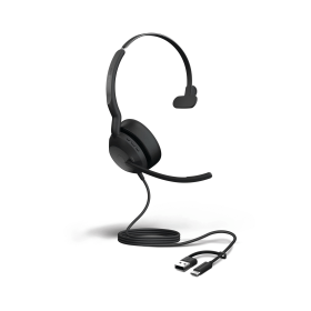 Jabra Evolve2 50 Wired On Ear UC Mono Headset USB C A Black 921974 F