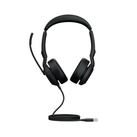 Jabra Evolve2 50 Wired On Ear UC Stereo Headset USB A Black 814897 F