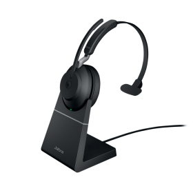 Jabra Evolve2 65 Wireless On Ear Headset with Charging Stand USB A Black 600760 F