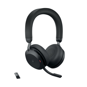 Jabra Evolve2 75 Wireless On Ear Headset Bluetooth USB C Black 761630 F