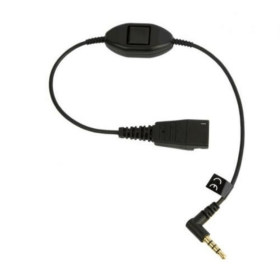 Jabra Quick Disconnect To 3.5mm Jack Cable with Answer End Button For Smartphones 544036 F