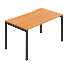 Jemini 1 Person Bench Desk 1200mm x 800mm x 730mm Beech Black KF800631 F