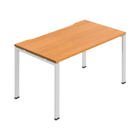 Jemini 1 Person Bench Desk 1200mm x 800mm x 730mm Beech White KF800634 F