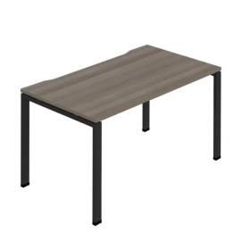Jemini 1 Person Bench Desk 1200mm x 800mm x 730mm Grey Oak Black KF800638 F