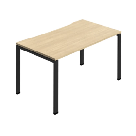 Jemini 1 Person Bench Desk 1200mm x 800mm x 730mm Nova Oak Black KF800641 F