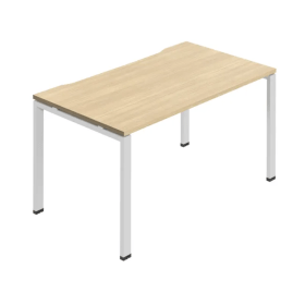 Jemini 1 Person Bench Desk 1200mm x 800mm x 730mm Nova Oak White KF800643 F