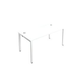 Jemini 1 Person Bench Desk 1200mm x 800mm x 730mm White White 574537 F