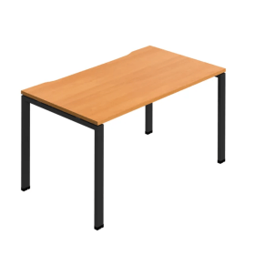 Jemini 1 Person Bench Desk 1400mm x 800mm x 730mm Beech Black KF800647 F