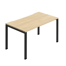 Jemini 1 Person Bench Desk 1400mm x 800mm x 730mm Nova Oak Black KF800658 F