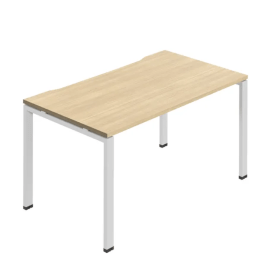 Jemini 1 Person Bench Desk 1400mm x 800mm x 730mm Nova Oak White KF800661 F