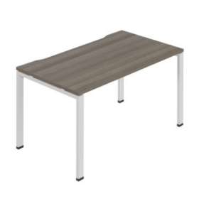 Jemini 1 Person Bench Desk 1400x800x730mm Grey Oak White KF800657 F