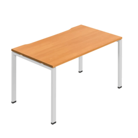 Jemini 1 Person Bench Desk 1600mm x 800mm x 730mm Beech White KF800667 F