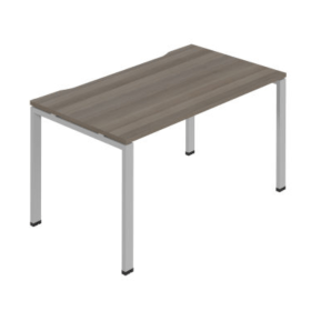 Jemini 1 Person Bench Desk 1600x800x730mm Grey Oak Silver KF800672 F
