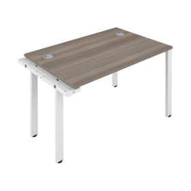 Jemini 1 Person Extension Bench Desk 1400mm x 800mm x 730mm Grey Oak White 574577 F