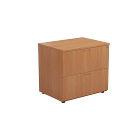 Jemini 2 Drawer Desk Side Filing Cabinet 800mm x 600mm x 730mm Beech 521988 F