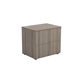 Jemini 2 Drawer Desk Side Filing Cabinet 800mm x 600mm x 730mm Grey Oak 541118 F