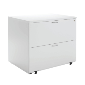 Jemini 2 Drawer Desk Side Filing Cabinet 850mm x 630mm x 770mm White 493691 F