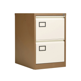 Jemini 2 Drawer Filing Cabinet Lockable 470mm x 622mm x 711mm Coffee Cream 135041 F