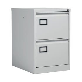 Jemini 2 Drawer Filing Cabinet Lockable 470mm x 622mm x 711mm Light Grey 106958 F