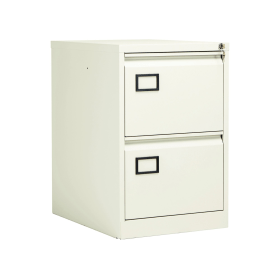 Jemini 2 Drawer Filing Cabinet Lockable 470mm x 622mm x 711mm White 493720 F