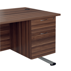 Jemini 2 Drawer Fixed Pedestal 404mm x 500mm x 495mm Dark Walnut 521940 F