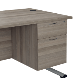 Jemini 2 Drawer Fixed Pedestal 404mm x 500mm x 495mm Grey Oak 521941 F