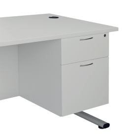 Jemini 2 Drawer Fixed Pedestal 404mm x 500mm x 495mm White 521945 F