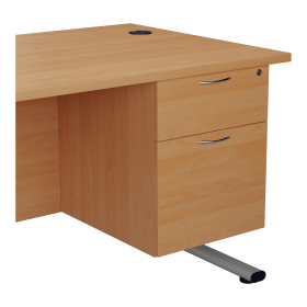 Jemini 2 Drawer Fixed Pedestal 404mm x 655mm x 495mm Beech 576426 F