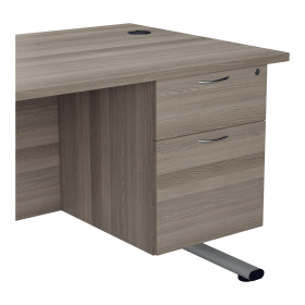 Jemini 2 Drawer Fixed Pedestal 404mm x 655mm x 495mm Grey Oak 576428 F