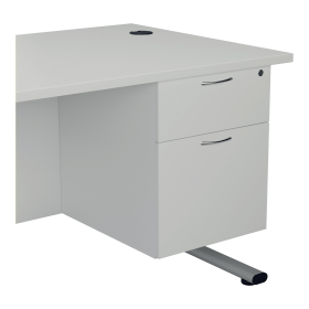 Jemini 2 Drawer Fixed Pedestal 404mm x 655mm x 495mm White 576431 F