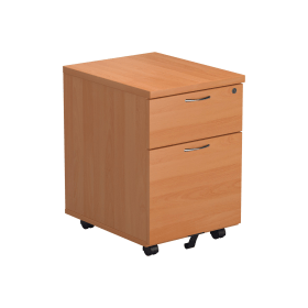 Jemini 2 Drawer Mobile Pedestal 404mmx 500mm x 595mm Beech 574274 F