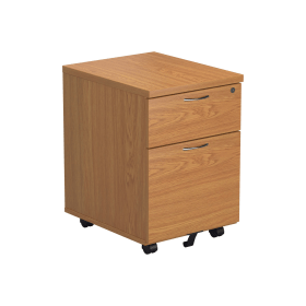 Jemini 2 Drawer Mobile Pedestal 404mmx 500mm x 595mm Nova Oak 574304 F