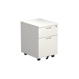 Jemini 2 Drawer Mobile Pedestal 404mmx 500mm x 595mm White 447917 F