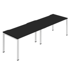 Jemini 2 Person Bench Desk 1200x800x730mm Black White 2 Pack KF800438 F