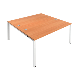 Jemini 2 Person Bench Desk 1400mm x 1600mm x 730mm Beech White 574588 F