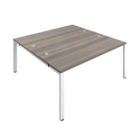 Jemini 2 Person Bench Desk 1400mm x 1600mm x 730mm Grey Oak White 574589 F
