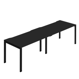 Jemini 2 Person Bench Desk 1600x800x730mm Black 2 Pack KF800468 F