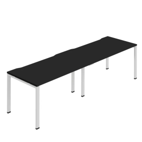 Jemini 2 Person Bench Desk 1600x800x730mm Black White 2 Pack KF800471 F