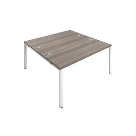 Jemini 2 Person Bench Desk 3200mm x 1600mm x 730mm Grey Oak White 574625 F