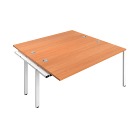 Jemini 2 Person Extension Bench Desk 1400mm x 1600mm x 730mm Beech White 574582 F